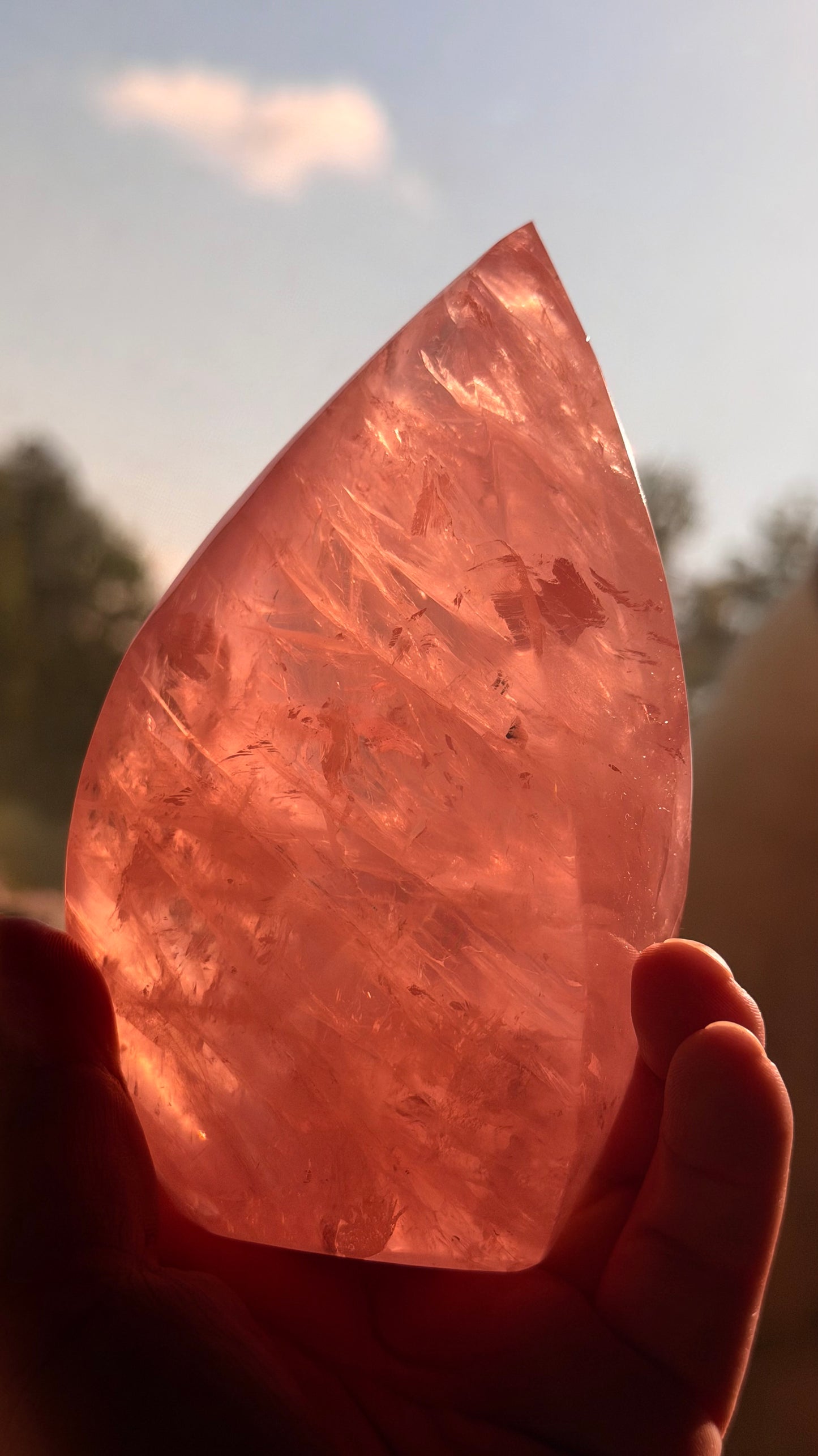 Brazil Rose Quartz Flame