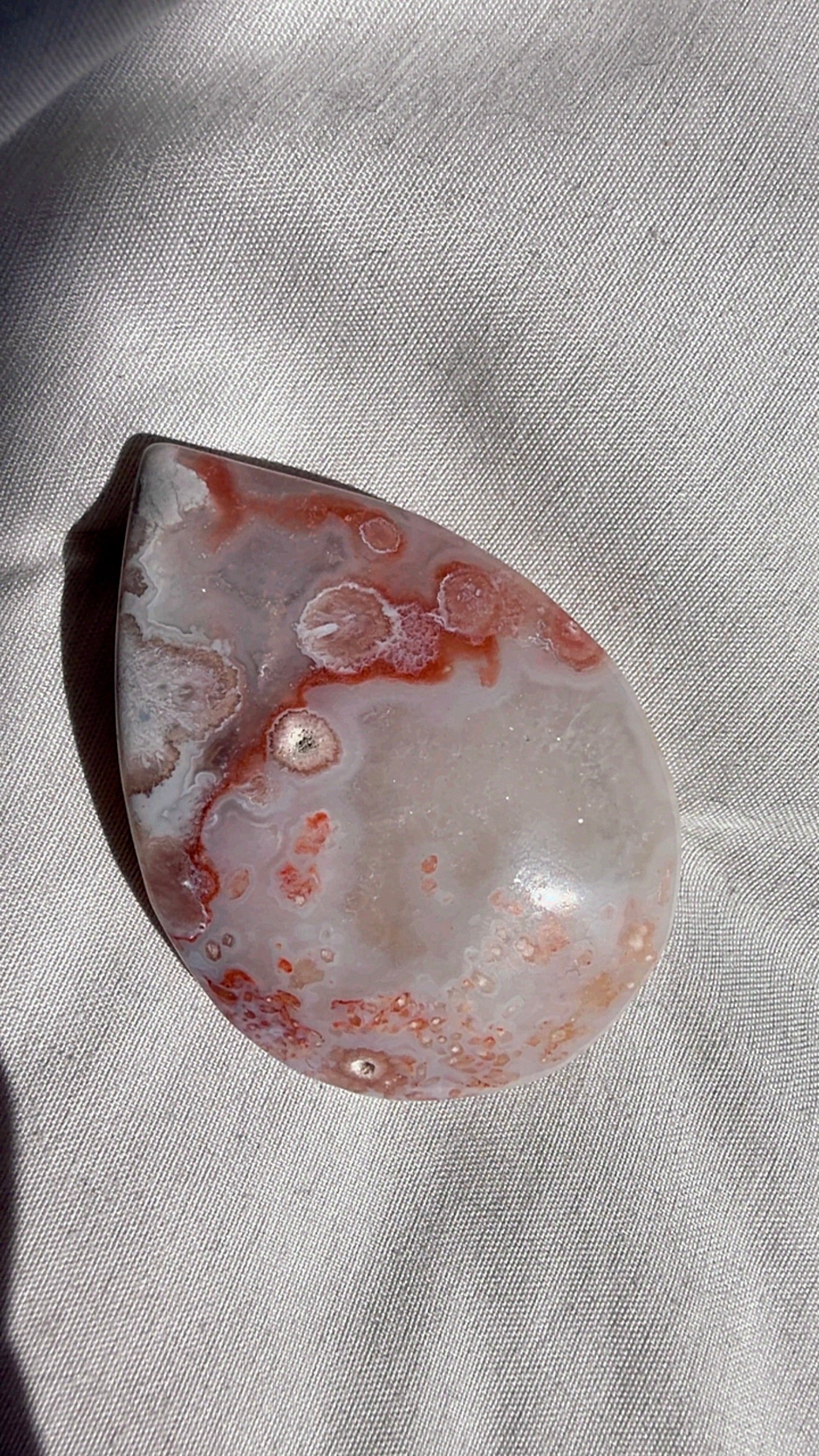 Flower Agate Tear Drop