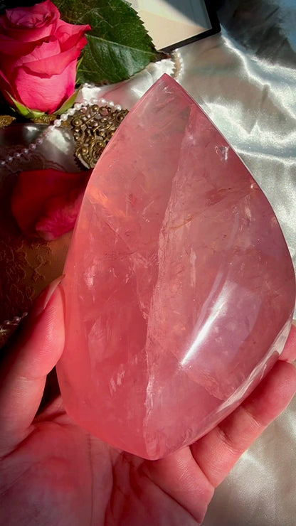 Brazil Rose Quartz Flame