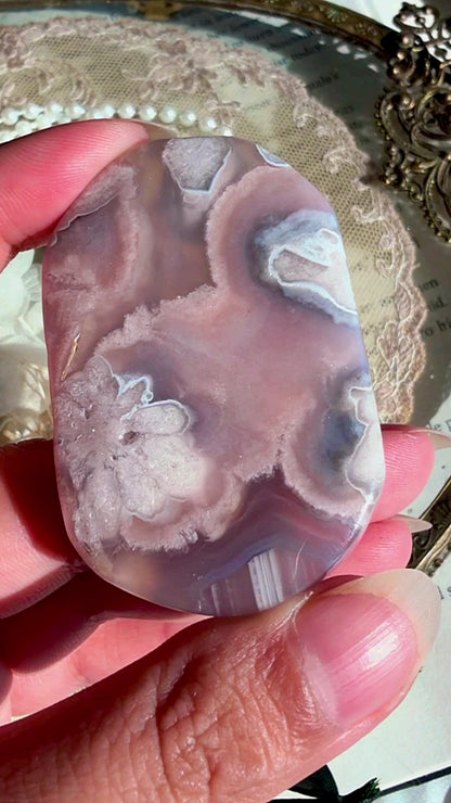 Black Flower Agate