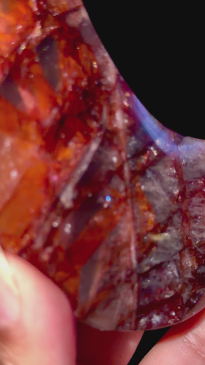 Fire Quartz Moon on stand