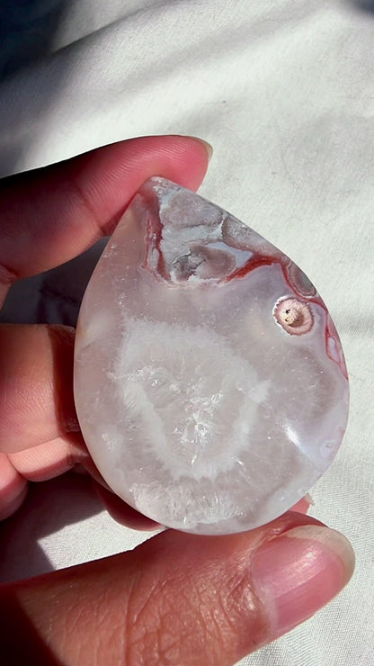 Flower Agate Tear Drop